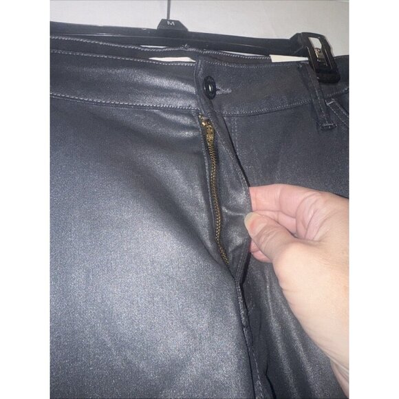 Edgely Women’s Gray Faux Leather Ankle Slim Straight High Rise Pants Sz 20W NEW - Picture 3 of 14